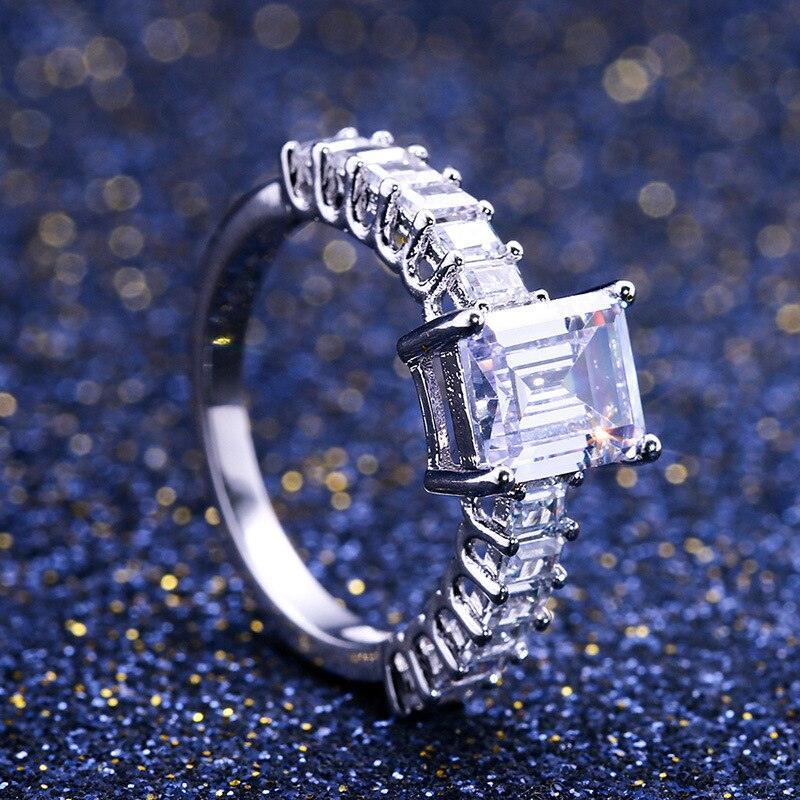 Adorable New Luxury Princess Cut Designer AAA+ Cubic Zirconia Diamonds Fashion Ring - The Jewellery Supermarket