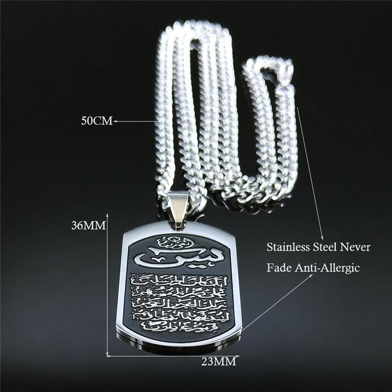 NEW Silver Color Stainless Steel IslamIc Geometry Necklaces for Women/Men - The Jewellery Supermarket