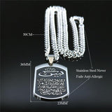 NEW Silver Color Stainless Steel IslamIc Geometry Necklaces for Women/Men - The Jewellery Supermarket