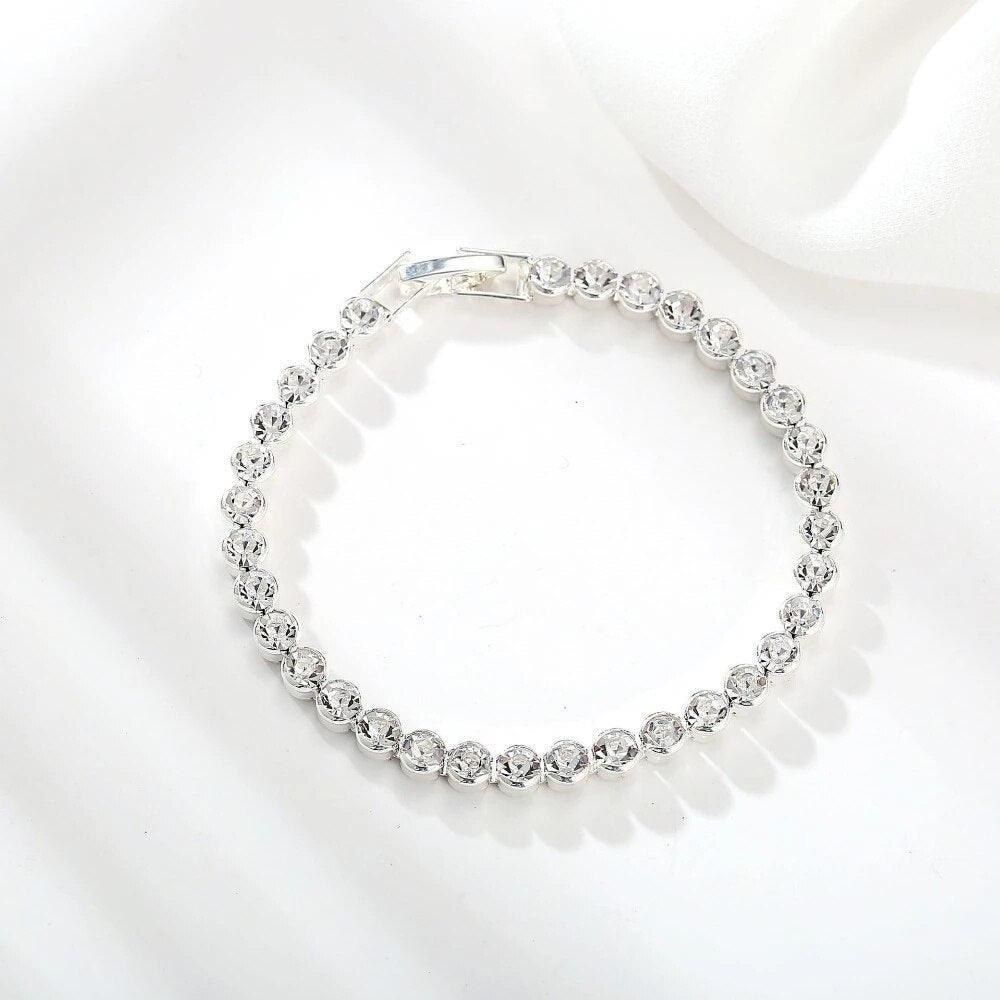 LOWEST PRICE - Luxury High Quality AAA Cubic Zirconia Crystals Tennis Bracelets For Women - Gold Silver Color Bracelets - The Jewellery Supermarket