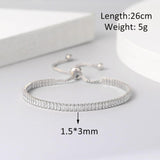 NEW Adjustable Various Size Clear AAA+ Zircon Diamonds Geometric Tennis Bracelets For Women - The Jewellery Supermarket