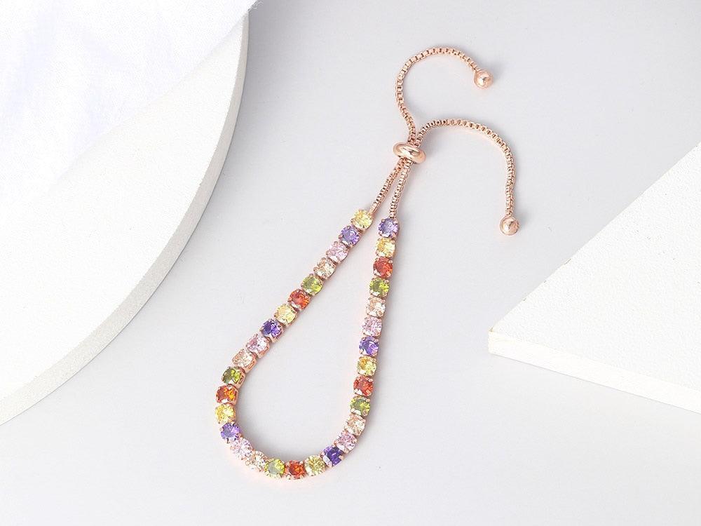 SPLENDID Tennis Bracelets For Women - Sparking AAA+ Zircon Diamonds Rose Gold Color Handmade Jewellery - The Jewellery Supermarket
