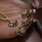 NEW ARRIVAL - Fashion Antique Gold Ethnic Style Crystal Flower Earring Ring Boho Jewellery Sets - The Jewellery Supermarket