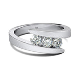Amazing 3 Stones High Quality Moissanite Diamonds Ring - Luxury Engagement Rings - Fine Jewellery - The Jewellery Supermarket