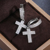Dazzling Arrow Christian Cross-shape Drop Earrings for Women/Men - AAA Zirconia Crystals Fashion Earrings - The Jewellery Supermarket