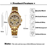Wonderful Classic Roman Numbers Women Bling Fashion Casual Gold Colour Ladies Quartz Watch - The Jewellery Supermarket