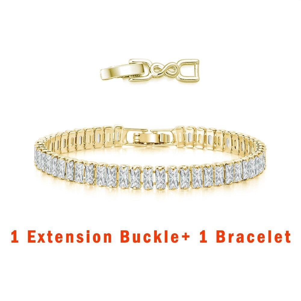 DAZZLING Luxury Zirconia Crystal Gold Color Fashion Jewelry Tennis Bracelet for Women - The Jewellery Supermarket