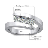 Amazing 3 Stones High Quality Moissanite Diamonds Ring - Luxury Engagement Rings - Fine Jewellery - The Jewellery Supermarket