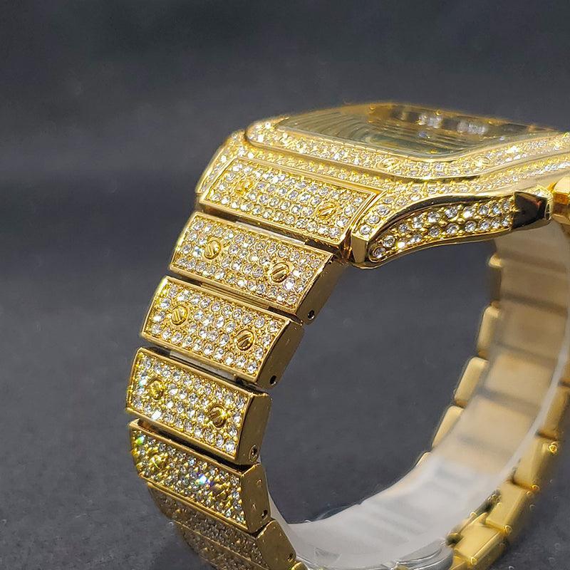 Luxury Couple Ice Gray Square Diamond Limited Edition Watches - The Jewellery Supermarket