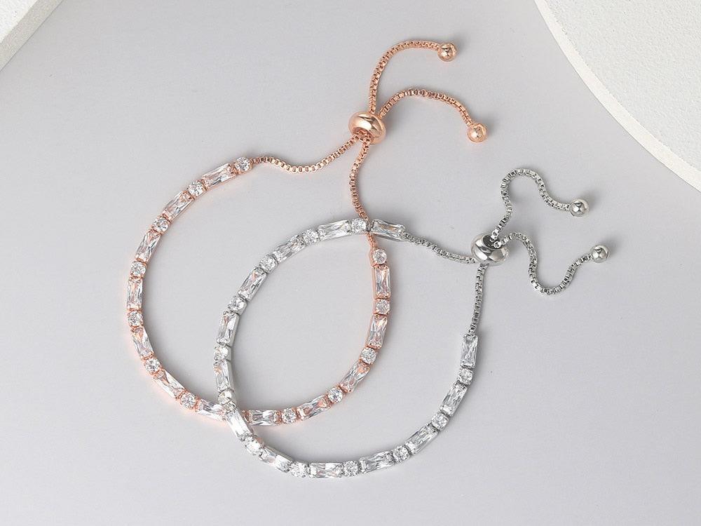 NEW ARRIVAL Exquisite Adjustable Clear AAA+ Cubic Zirconia Simulated Diamonds Tennis Bracelets For Women - The Jewellery Supermarket