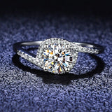 Attractive 4 Prong Round 1 CT High Quality Moissanite Diamonds Halo Luxury Rings - Fine Jewelry