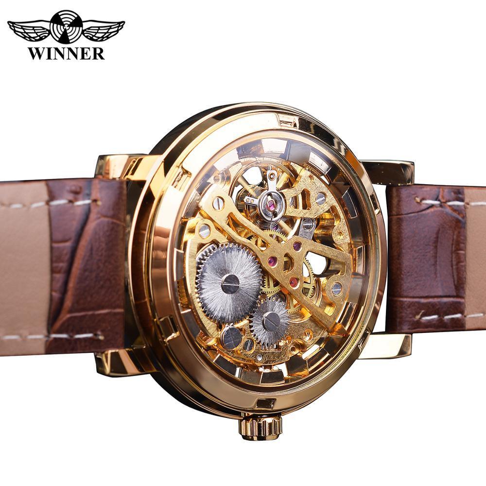 Top Brand Luxury Transparent Golden Case Luxury Casual Design Skeleton Watch - The Jewellery Supermarket