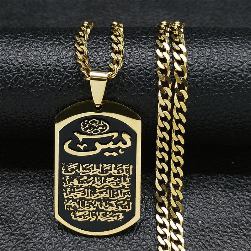 NEW Silver Color Stainless Steel IslamIc Geometry Necklaces for Women/Men - The Jewellery Supermarket