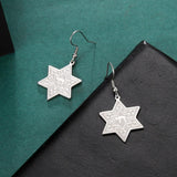 NEW Hebrew Letter Chai Coin Drop Star of David Chai Charming Jewish Earrings for Women - The Jewellery Supermarket
