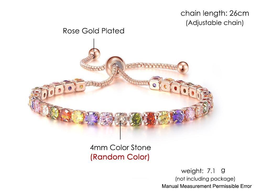 SPLENDID Tennis Bracelets For Women - Sparking AAA+ Zircon Diamonds Rose Gold Color Handmade Jewellery - The Jewellery Supermarket
