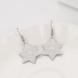 NEW Hebrew Letter Chai Coin Drop Star of David Chai Charming Jewish Earrings for Women - The Jewellery Supermarket