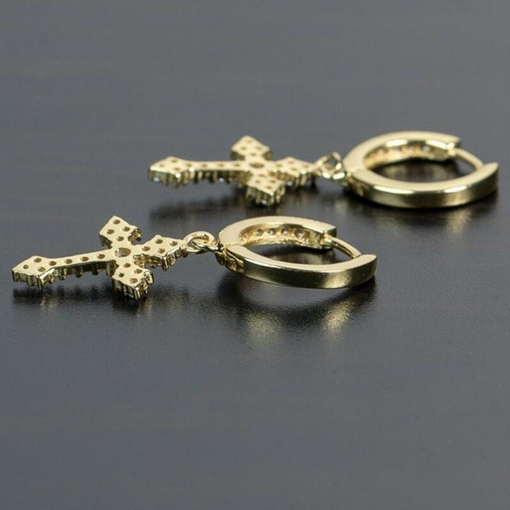 Dazzling Arrow Christian Cross-shape Drop Earrings for Women/Men - AAA Zirconia Crystals Fashion Earrings - The Jewellery Supermarket