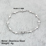 Best Seller - Stainless Steel Cross Chain Bracelets - Charming Gold Silver Colour Religious Fashion Jewellery - The Jewellery Supermarket