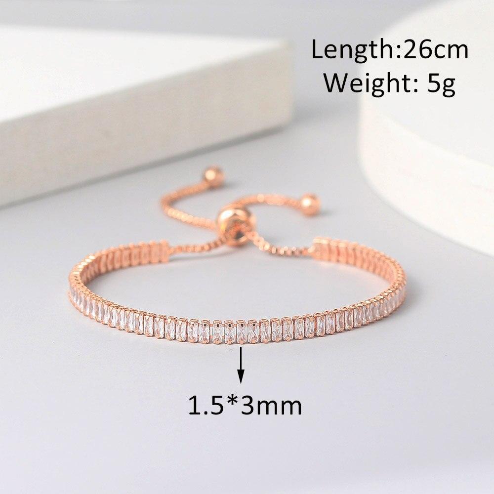 NEW ARRIVAL Exquisite Adjustable Clear AAA+ Cubic Zirconia Simulated Diamonds Tennis Bracelets For Women - The Jewellery Supermarket