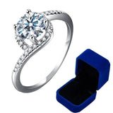 Attractive 4 Prong Round 1 CT High Quality Moissanite Diamonds Halo Luxury Rings - Fine Jewelry - The Jewellery Supermarket
