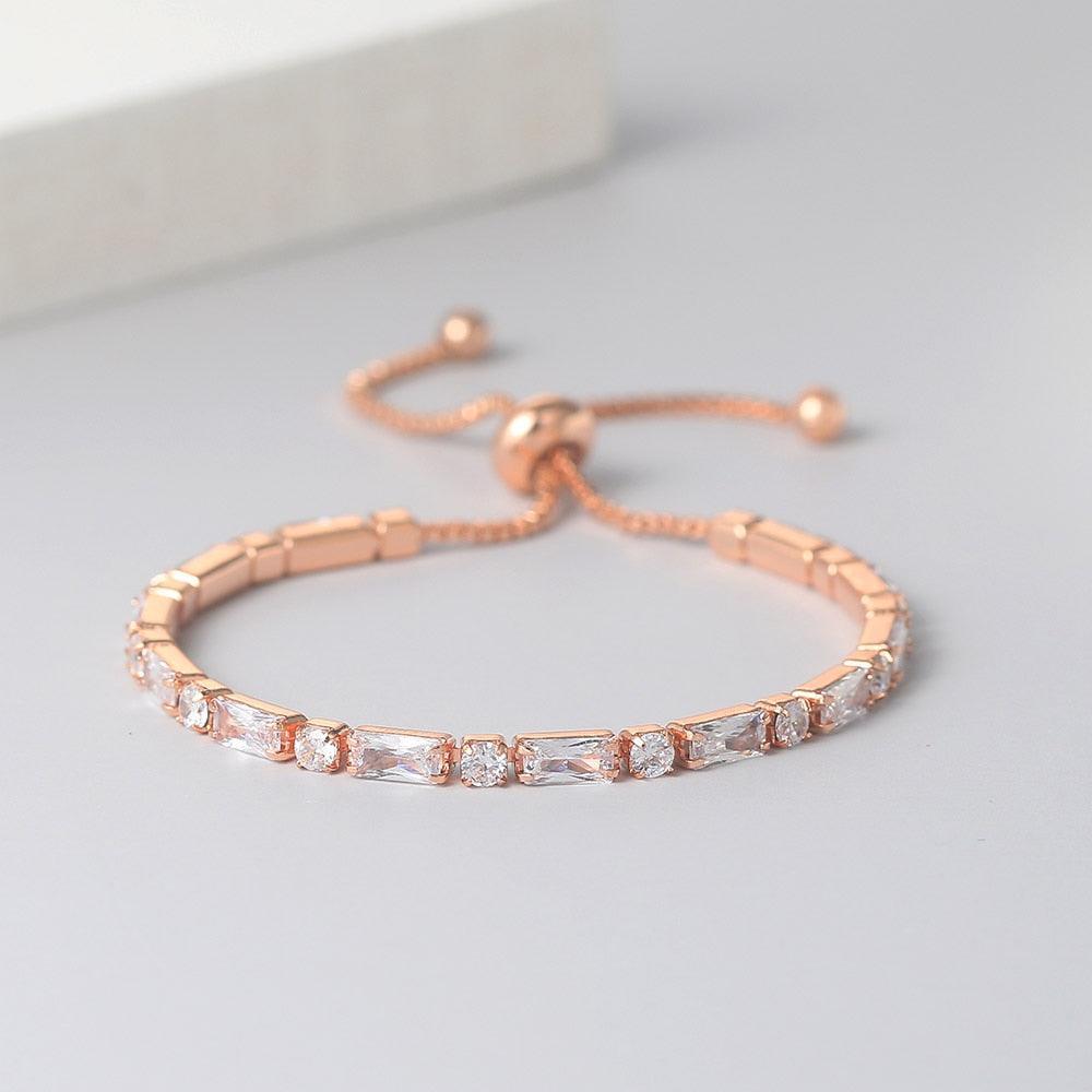 NEW ARRIVAL Exquisite Adjustable Clear AAA+ Cubic Zirconia Simulated Diamonds Tennis Bracelets For Women - The Jewellery Supermarket