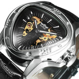 NEW - Men Golden Triangle Skeleton Mechanical Automatic Sport Watch - The Jewellery Supermarket