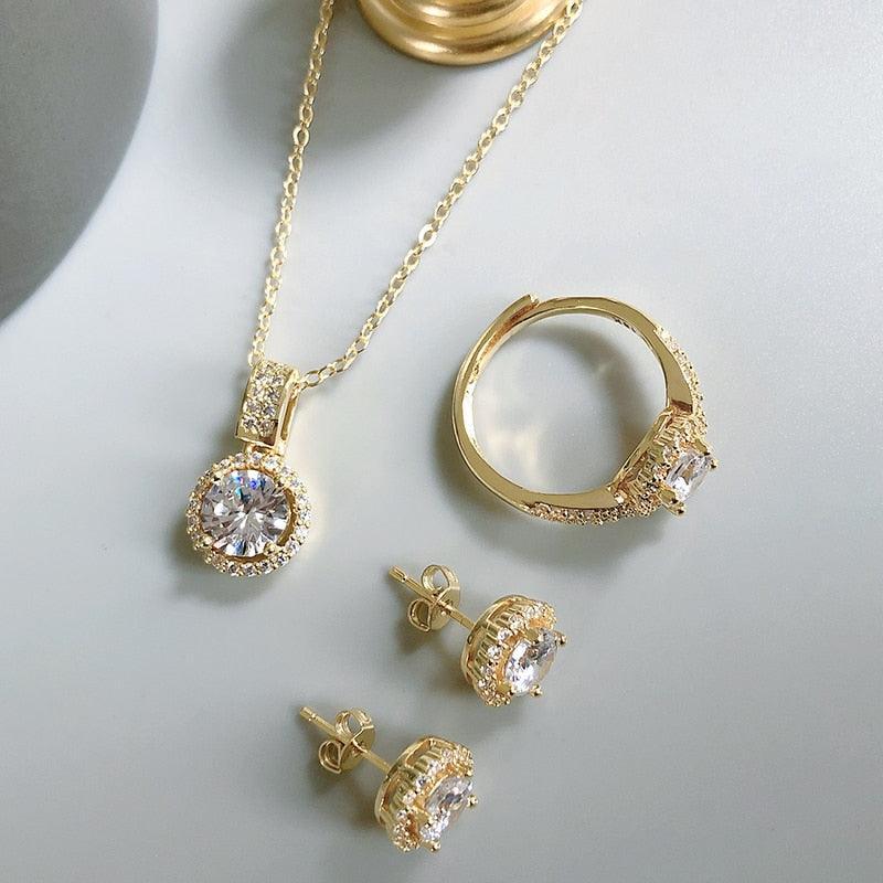 NEW ARRIVAL 18KGP and Silver AAA Zircon Crystals Jewellery Sets - Engagement Wedding Fashion Jewellery  - The Jewellery Supermarket