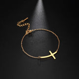 Best Seller - Christian Simple Chain Stainless Steel Cross Charm Bracelets Bangles - Religious Jewellery - The Jewellery Supermarket