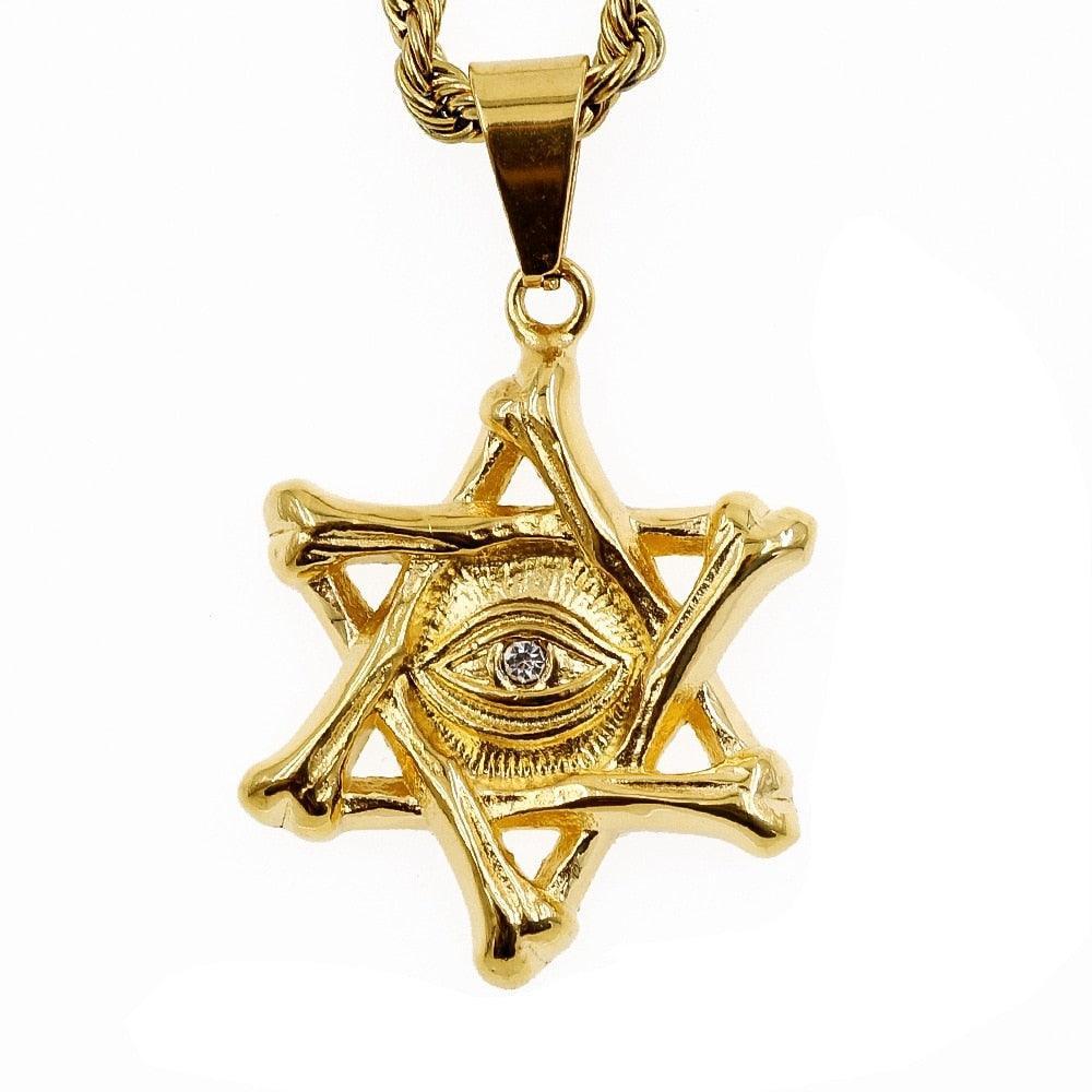 NEW ARRIVAL Jewish Star of David Necklace Long Chain Womens Religious Necklace - The Jewellery Supermarket