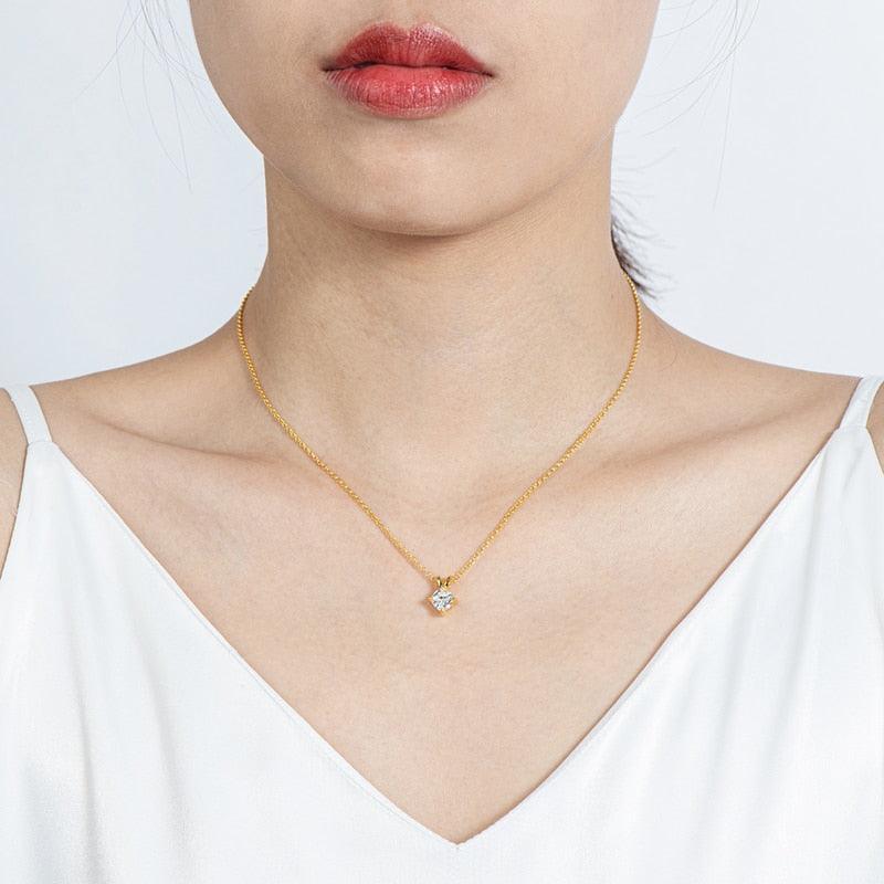 Fabulous 1 Carat D Color Princess/Cushion High Quality Moissanite Diamonds Pendant Necklace - Luxury Jewellery - The Jewellery Supermarket