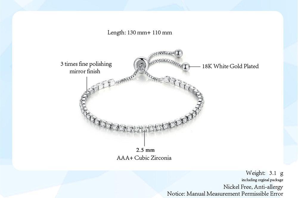 SPLENDID Tennis Bracelets For Women - Sparking AAA+ Zircon Diamonds Rose Gold Color Handmade Jewellery - The Jewellery Supermarket
