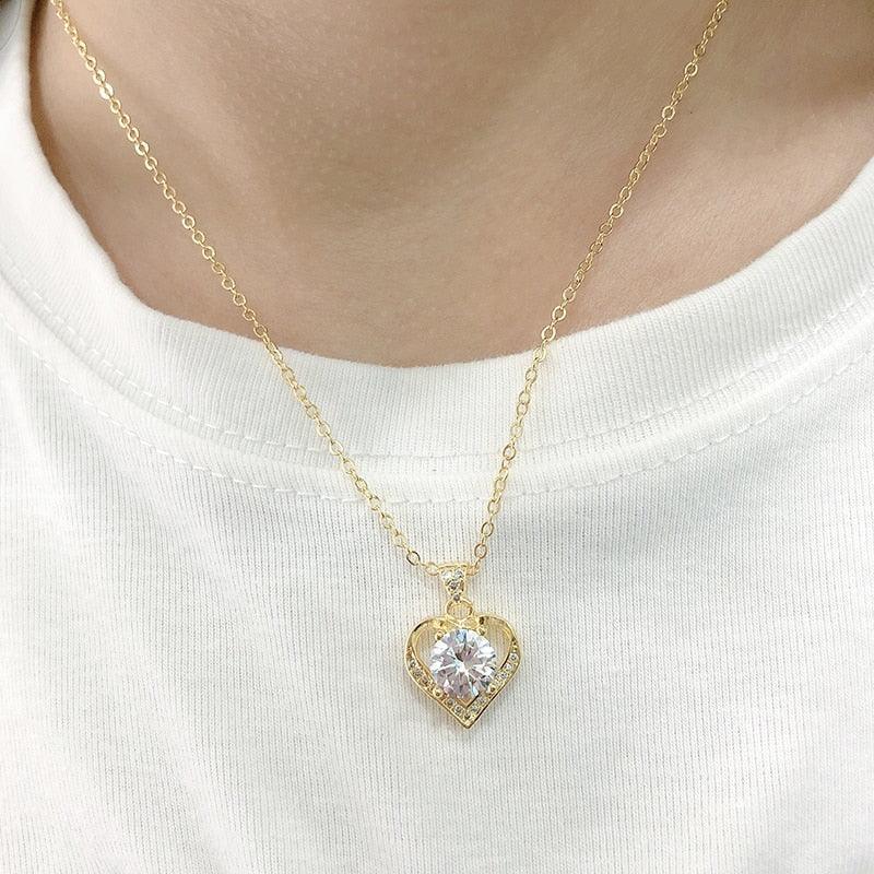 NEW Promise Ring Stud Earring Necklace Sterling Silver - 18KGP AAA Zircon Crystal Fashion Jewellery Set - The Jewellery Supermarket