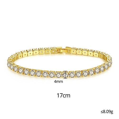 EXQUISITE Charming AAA+ Cubic Zirconia Simulated Diamonds Gold Colour Tennis Bracelets - The Jewellery Supermarket