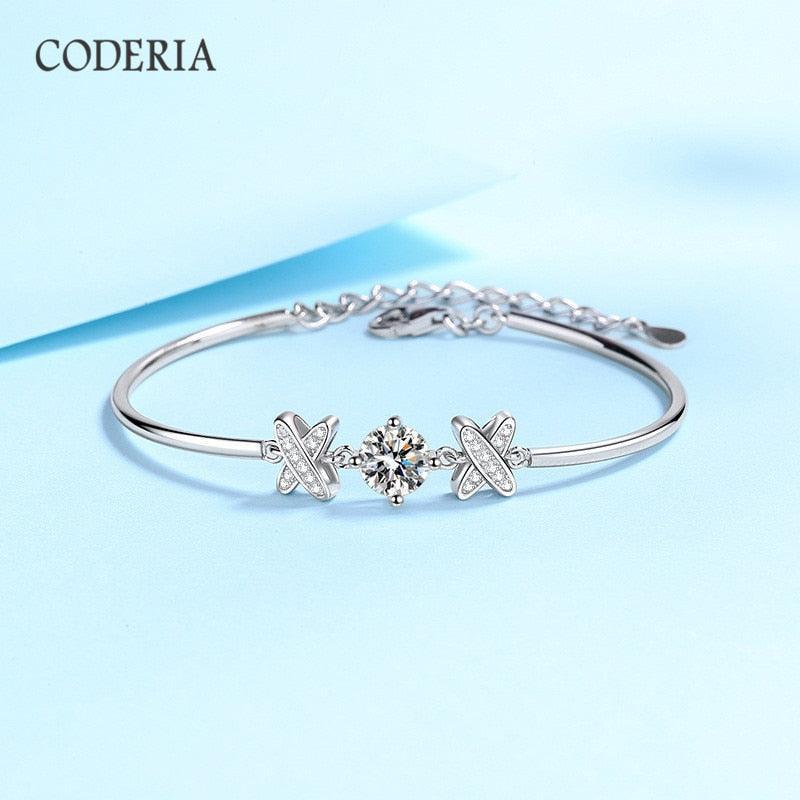 NEW ARRIVAL - Real D Color VVS1 Carat Silver 925 Moissanite Letter Bracelet Fashionable Luxury Jewelry - The Jewellery Supermarket
