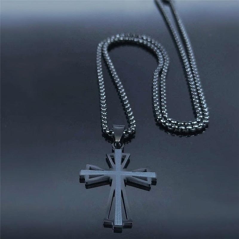 Marvellous Gold Color Chain Christian Cross Stainless Steel Necklace - Religious Jewellery - The Jewellery Supermarket