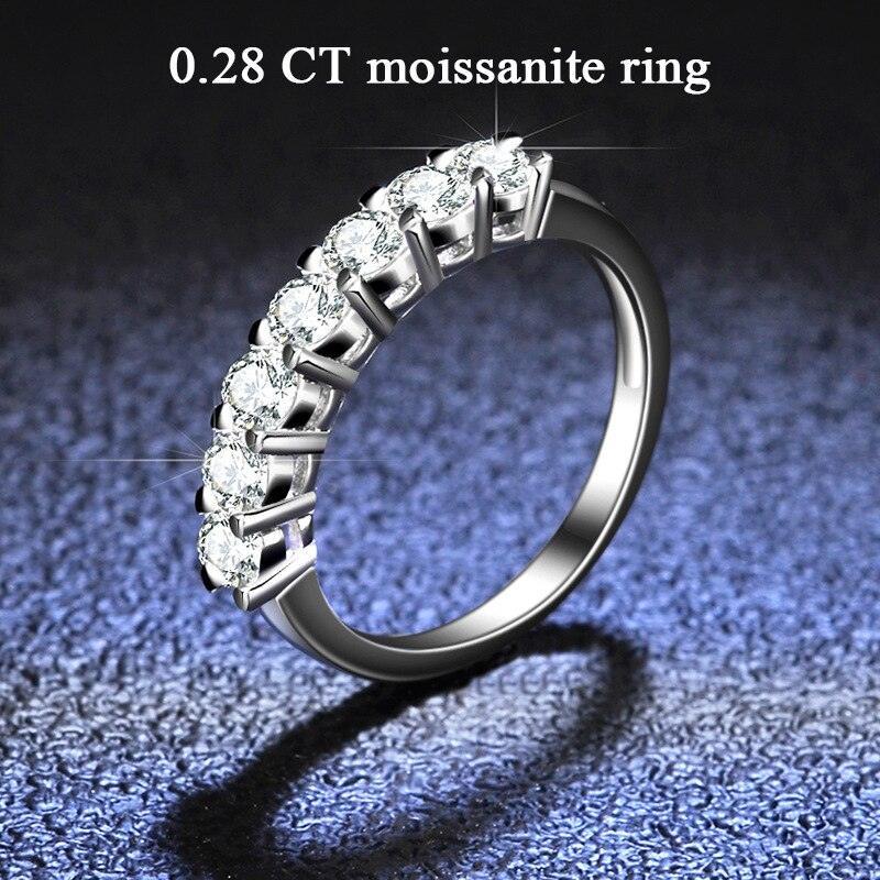 Attractive Platinum Plated Round Cut High Quality Moissanite Diamonds Rings - Fine Jewellery - The Jewellery Supermarket