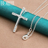 Fashion Religious 925 Sterling Silver AAA+ Zircon Cross Pendant Necklace - Charm Jewellery - The Jewellery Supermarket