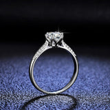 Attractive Platinum Plated Round Cut High Quality Moissanite Diamonds Rings - Fine Jewellery - The Jewellery Supermarket