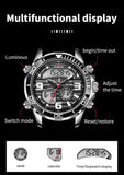 NEW MENS WATCHES - Dual Display Stainless Steel Sport Waterproof Sports Watch - The Jewellery Supermarket
