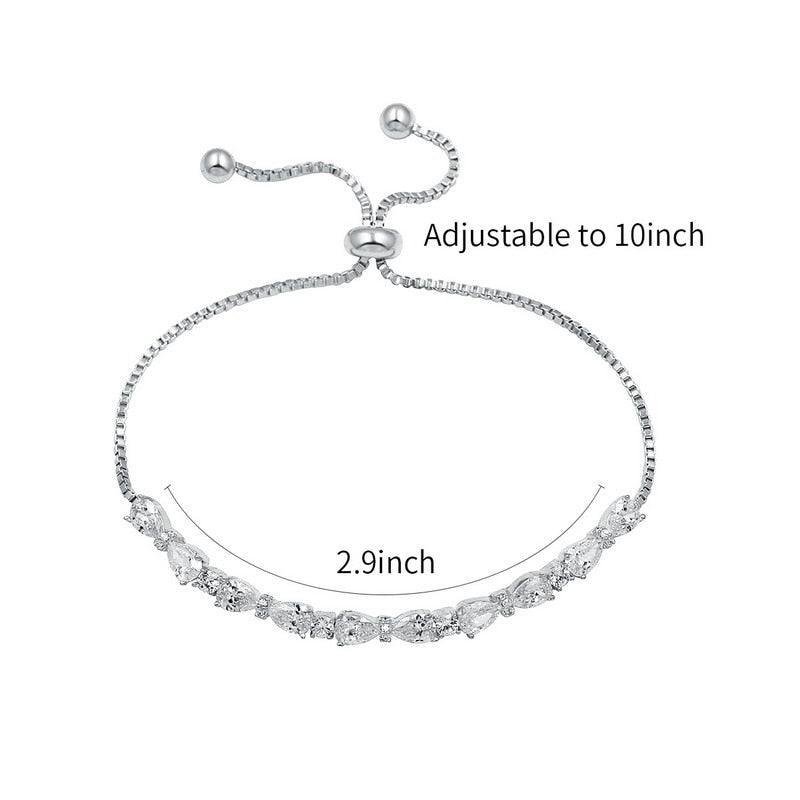CHARMING Brand Teardrop and Round AAA+ Cubic Zircon Simulated Diamonds Tennis Bracelets - The Jewellery Supermarket