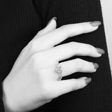 Attractive 4 Prong Round 1 CT High Quality Moissanite Diamonds Halo Luxury Rings - Fine Jewelry - The Jewellery Supermarket