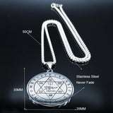 NEW Pentacle Key Of Solomon Seal Stainless Steel Hexagram Necklace - The Jewellery Supermarket
