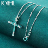 Fashion Religious 925 Sterling Silver AAA+ Zircon Cross Pendant Necklace - Charm Jewellery - The Jewellery Supermarket