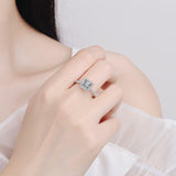 1 CT Princess Cut High Quality Moissanite Diamonds Halo Wedding Promise Ring For Women - Luxury Jewellery - The Jewellery Supermarket