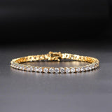 Crystal Tennis Bracelets for Women - Luxury AAA+ Cubic Zirconia Simulated Diamonds Gold Colour Jewellery - The Jewellery Supermarket