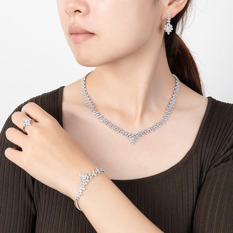 NEW ARRIVAL - Gorgeous Trendy Classic AAA+ Cubic Zirconia Diamonds Jewellery Set - The Jewellery Supermarket