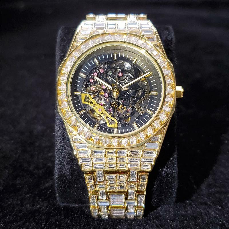 Luxury Men MISS FOX Hip Hop Ice Out Mechanical Waterproof Watch - The Jewellery Supermarket