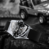 NEW - Luxury Men Gold Black Triangle Skeleton Automatic Mechanical Wristwatch Irregular Watch - The Jewellery Supermarket