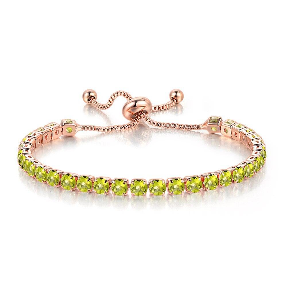 CHARMING Adjustable Colorful Birthstone AAA CZ Crystals MUlticolour Tennis Bracelets for Women - The Jewellery Supermarket