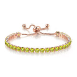 CHARMING Adjustable Colorful Birthstone AAA CZ Crystals MUlticolour Tennis Bracelets for Women - The Jewellery Supermarket